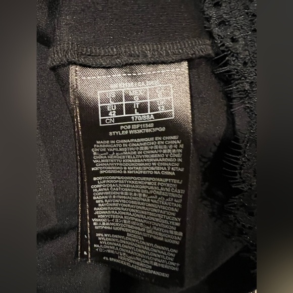 GUESS BLACK LACE V-BACK MIDI DRESS SIZE Large - Picture 10 of 12